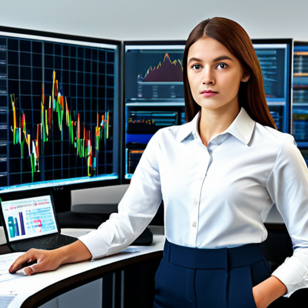 Data-Driven Insight**
"A financial analyst in a modern office, surrounded by data visualizations and stock charts, focused expression, fully clothed in appropriate professional attire, safe for work, perfect anatomy, correct proportions, well-formed hands, natural lighting, professional photograph, serious and analytical, modest clothing, appropriate content."
**