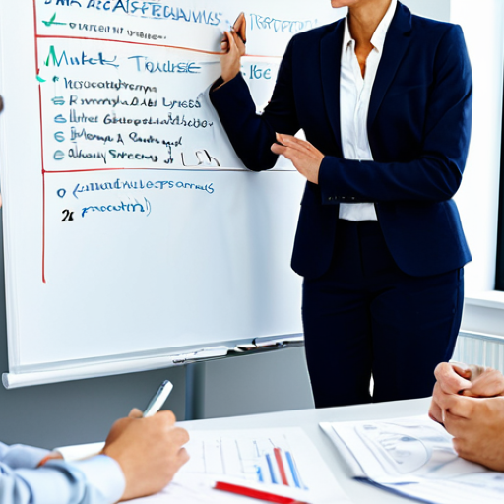 Risk Identification & Corporate Setting**

"A diverse team of professional business people in a modern, brightly lit office, fully clothed in appropriate business attire, brainstorming risk factors. Focus on collaboration and strategic thinking. Whiteboard in the background with terms like 'Market Volatility,' 'Credit Default,' 'Operational Failure' written on it.  Safe for work, appropriate content, professional, perfect anatomy, correct proportions, natural pose, well-formed hands, proper finger count, natural body proportions, high resolution."

**