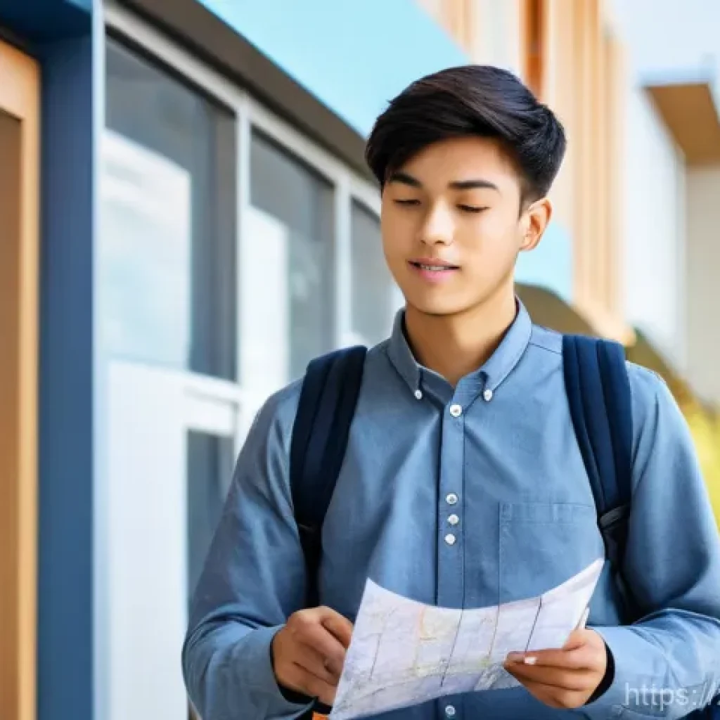 CFA 시험 환경에 대한 팁 - **Image Prompt 1: Exam Site Reconnaissance**
A diligent young adult student, wearing casual and ...