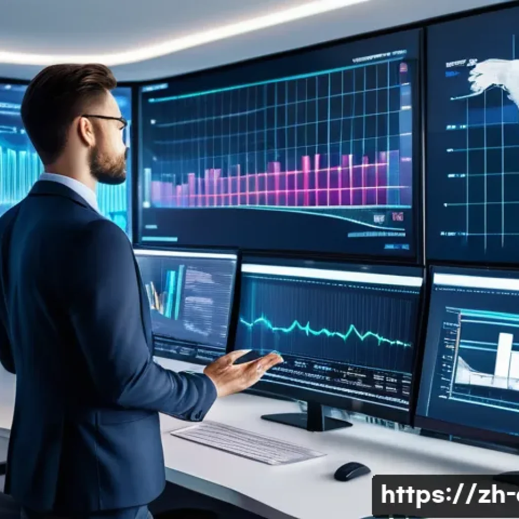 금융투자분석사의 경력 목표 설정 - **Prompt:** A highly skilled financial analyst, appearing dynamic and confident, stands in a sophist...