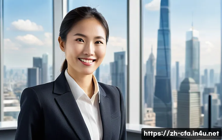 금융권에서 CFA의 전문성 증명 - A highly confident and professional East Asian financial analyst in a sharp business suit, male or f...