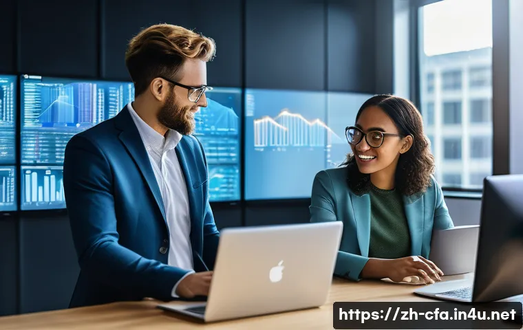 금융투자분석사 시험 실패 후 재도전 - **Prompt for Image Generation:**
    A vibrant, sunlit, modern fintech office space with diverse you...